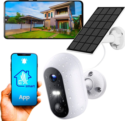 Kamerë e jashtme Extralink Smart Life SolarEye me panel dielli, Wi‑Fi, e bardhë