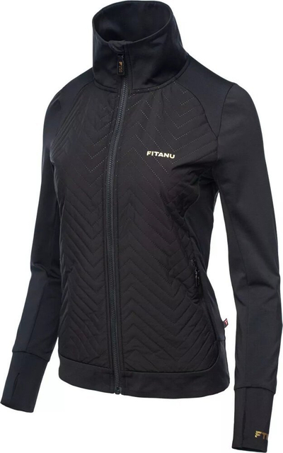 Bluzë sportive Fitanu Fexan W, Primaloft Silver, me zinxhir komplet, e zezë
