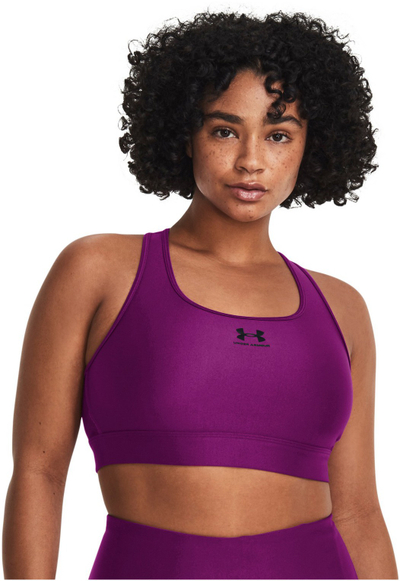 Top sportiv Under Armour Medium Support, pa padding, i purpurt