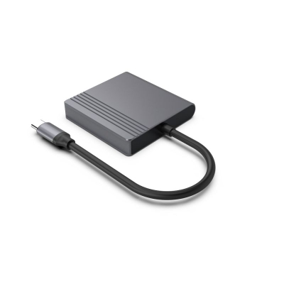 Adapter USB-C Cablexpert Gembird A-CM-DPHDMI-01, HDMI + DP, 4K 60Hz, gri me të zezë