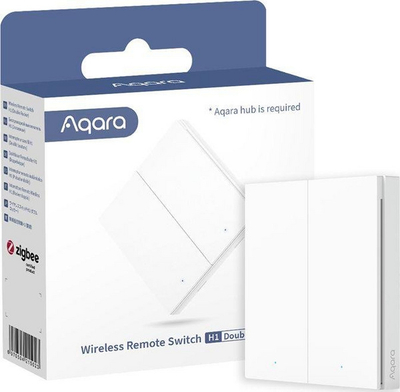 Çelës inteligjent pa tela Aqara H1 WRS-R02, dy taste, Zigbee 3.0, i bardhë