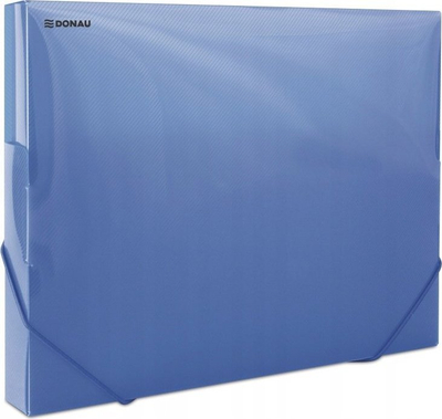Dosje zgjeruese Donau A4, 30mm, plastikë PP 700 mikron, transparente blu