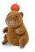 Lodër pelushi Daffi Capybara, maskotë me mollë, 25cm, kafe