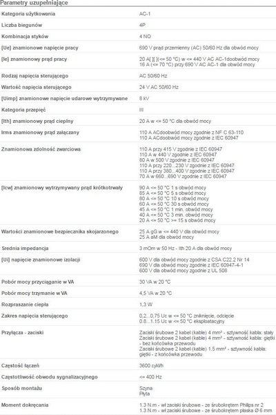 Kontaktor Schneider Electric TeSys K LC1K, spirale 24V AC, 4 pole 4NO 9A, 690V AC