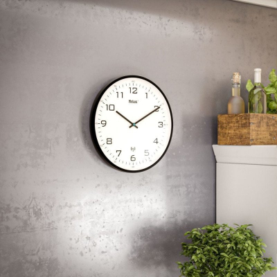 Orë murale Mebus 12966 Quartz, 40cm, plastike, e bardhë