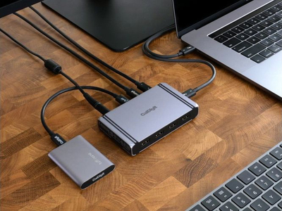 Hub CalDigit Thunderbolt 4 Element, 4x Thunderbolt 4, 4x USB, gri metalik