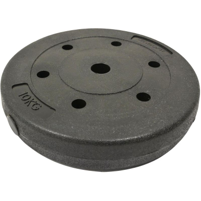 Pllakë peshe Victoria Sport Concrete Weight 10kg EB Fit FI30, diametër 30mm, e zezë