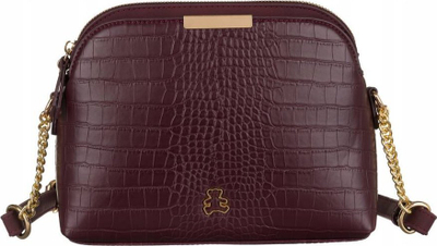 Çantë crossbody LuluCastagnette, lëkurë eko krokodil, rrip i rregullueshëm, bordo