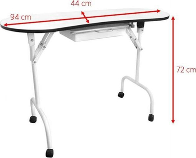 Tavolinë kozmetike Activeshop Folding Desk 4031, palosëse, me çantë, e bardhë