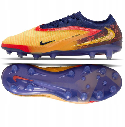 Këpucë futbolli Nike Phantom 6 Low Elite AG Pro, me kangjella, për bar artificial, blu portokalli