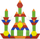 Lodër druri për ndërtime Wooden Construction Set, 250 bloqe, me ngjyra