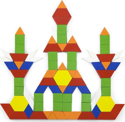 Lodër druri për ndërtime Wooden Construction Set, 250 bloqe, me ngjyra