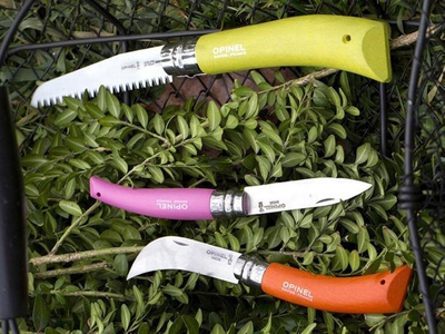 Set veglash për kopsht Opinel Colored Gardener Box, 3 vegla, çelik inox, doreza druri