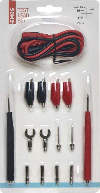 Set sondash testuese për multimetër EMOS S4001N, 0.95 m, 800V 2A, i zi e i kuq
