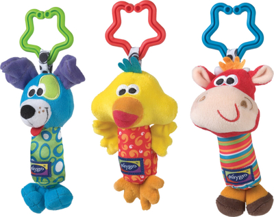 Set lodrash varëse për karrocë Playgro Tinkle Trio Sensory, 3 copë, shumëngjyrëshe