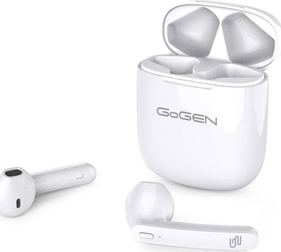 Безжични слушалки GoGEN TWS Bar, True Wireless, IPX4, бели