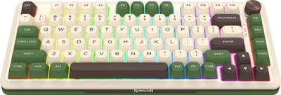 Gejминг тастатура Redragon, механичка безжична 75%, RGB, зелена бела кафеава