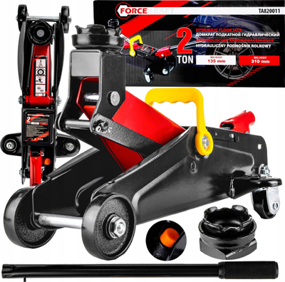 Fërçë hidraulike Low Profile Trolley, 2T, lartësi min 135 mm, e kuqe