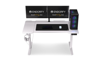 Tavolinë gaming Endorfy Atlas L Electric, elektrike, 150×78 cm, e bardhë