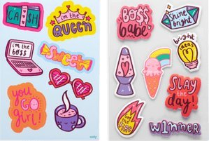 Set ngjitësash OOLY Girl Boss Sticker Stash, 200 copë, dosje e ripërdorshme, rozë