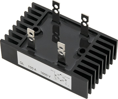 Modul rregullator rryme AC DC pa markë 100A 1600V me disipator nxehtësie, i zi