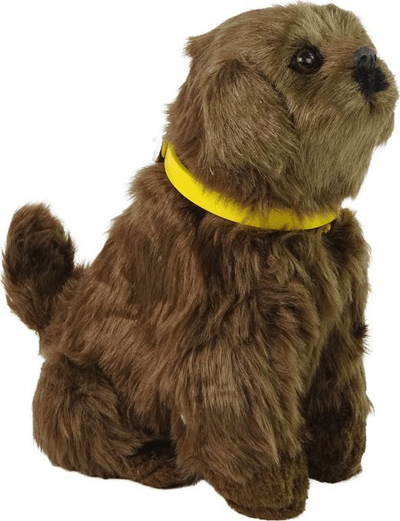 Lodër qen pelushi LeanToys Interactive Dog, lëviz kokën edhe bishtin, ngjyrë kafe