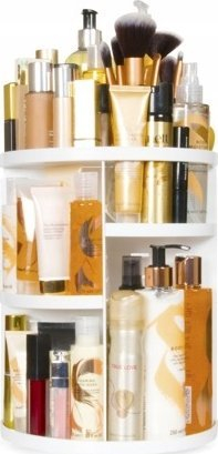 Organizues për bojak Rio Cosmetic &amp; Brush Storage Carousel, rrotullues 360°, i bardhë