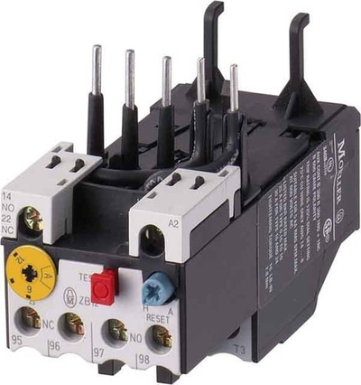Rele mbingarkese Eaton ZB12-16, 12-16A, 1 NO 1 NC, e zezë