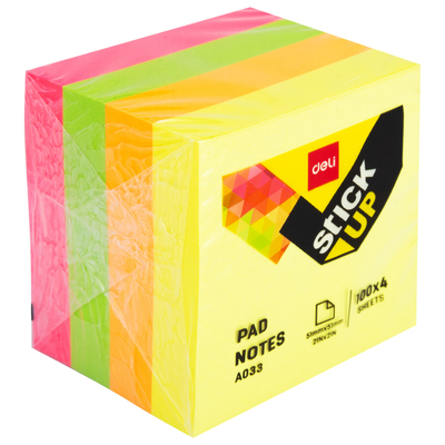 Postit DELI 51x51 400fl neon mix a03303 1/6