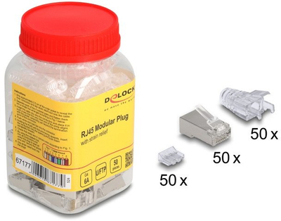 Мрежен конектор DeLOCK 67177 RJ45, сет, проѕирен, сребрен