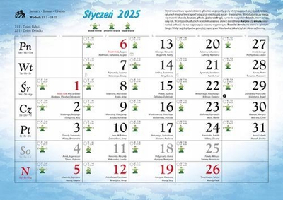 Kalendar familjar për mur LUCRUM Fishing, 2025, shumëgjuhësh, me temë peshkimi, shumëngjyrësh