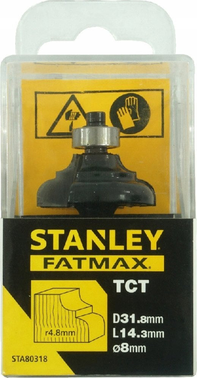 Freza për dru Stanley ZUZ80318, TCT, shank 8mm, R4.8
