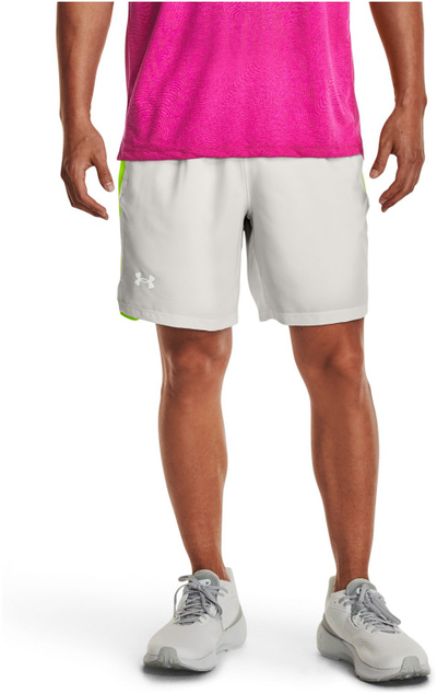 Pantallona të shkurtra vrapimi Under Armour Launch Run, rrjetë e brendshme, xhep për telefon, gri