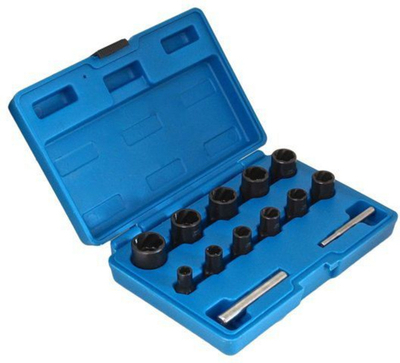 Set çelësa goditës S-TS13X, 13 copë, për vida të dëmtuara, në kuti plastike blu
