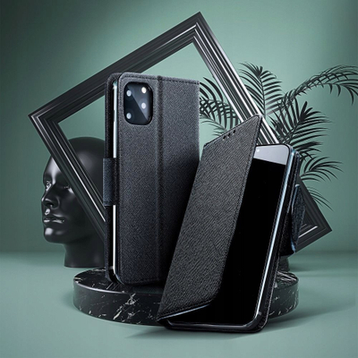 Футрола книга Fancy за Xiaomi Redmi 14C, со држач, црна