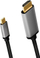 Kabllo USB LogiLink CUA0101 USB C në HDMI, 1.8 m, e zezë argjendtë