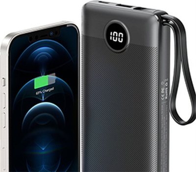 Karikues portativ Veger C10, 10000mAh, me disa porta USB, USB-C edhe Lightning, ngjyrë e zezë