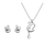 Set qafore dhe vathë për femra Swarovski Iconic Swan 5660597, të kaltra/argjendta