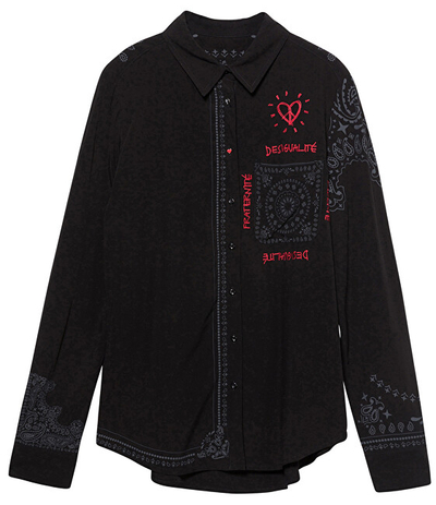 Këmishë Desigual Cam Sally 19WWCW09 2000, e zezë, L