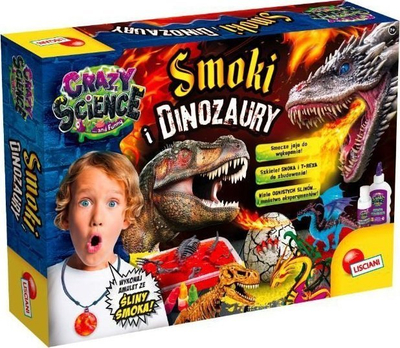 Set shkencor Lisciani Crazy Science Dragons and Dinosaurs, eksperimente për fëmijë 7+, shumëngjyrësh