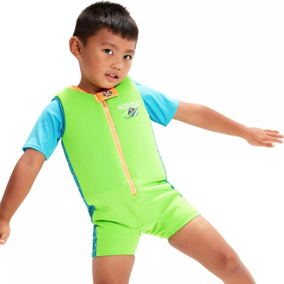Kostum noti për kalamaj Speedo Learn to Swim Float Suit, njëpjesësh, me flotues, i gjelbër