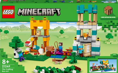Set lojrash LEGO Minecraft The Crafting Box 4.0, 21249, 605 copa, për kalamoj 8+