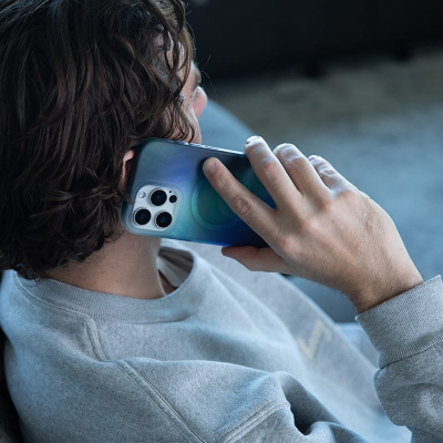 Këllëf telefoni Incase Halo MagSafe për iPhone 16 Plus, gradient, blu