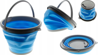 Kovë palosme silikoni, 10L, plastike, blu