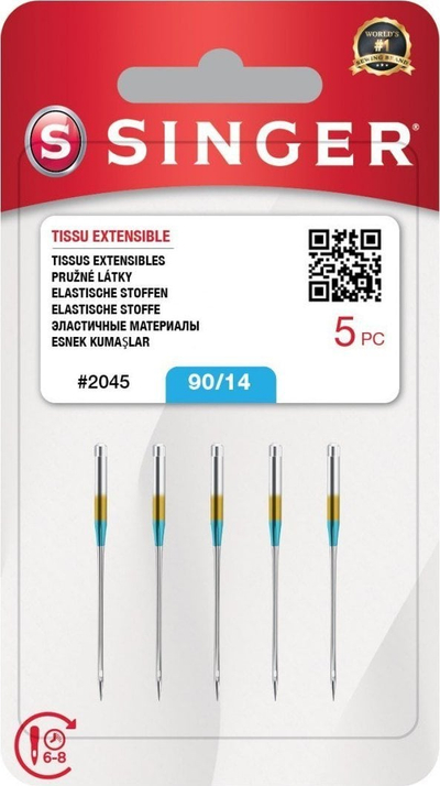 Gjilpëra qepëse Singer Stretch 90/14, për materiale elastike, set