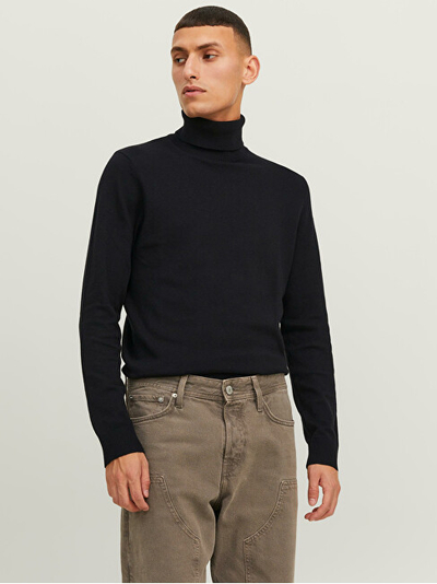 Triko Jack&Jones JJEEMIL Regular Fit 12157417 Black
