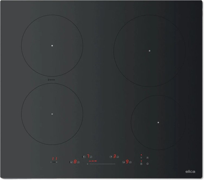 Pianurë me induksion Elica Primis 604 Plus Raw, 60 cm, 4 zona gatimi, e zezë