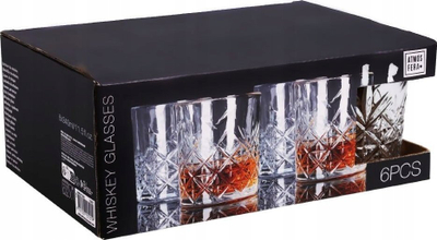 Set gotash whisky EXCELLENT Palm Springs, 340 ml, 6 copë, xham transparent