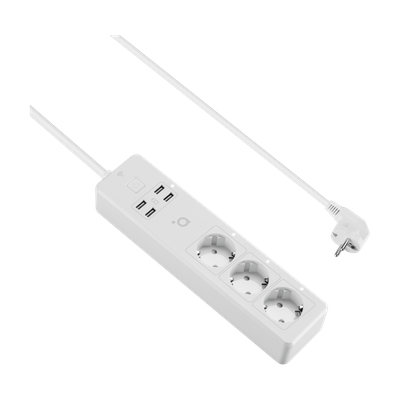 Kabllo vazhduse Acme smart SH3103, 3-PRIZA, 4-USB, 3m, e bardhë