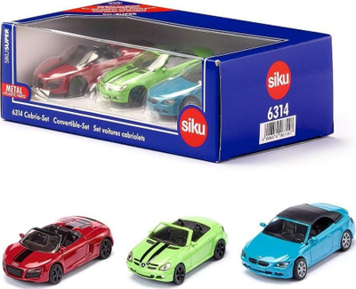 Set makina lodra Siku 6314, 3 copë, shumëngjyrëshe